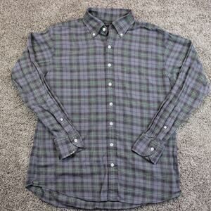 Proper Cloth Blue Tartan Plaid Button Down Dress Shirt Mens 17